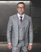 Statement Mens Modern Fit 3 Piece 100% Super 200s Wool Suit – Wide Peak Lapel, Double Breasted Vest