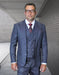 Statement Mens Modern Fit 3 Piece 100% Super 200s Wool Suit – Wide Peak Lapel, Double Breasted Vest