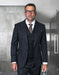 Statement Mens Modern Fit 3 Piece 100% Wool Checker Suit – Unique Pattern, Peak Lapel, Double Breasted Vest