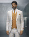 Statement Mens Modern Fit 3 Piece 100% Wool Sharp Windowpane Suit – Double Breasted Vest