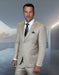 Statement Mens Modern Fit 3 Piece 100% Wool Suit – Subtle Texture, Notch Lapel Jacket