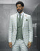 Statement Men's Wool Windowpane Suit Peak Lapel Tailored Fit Mint Diego