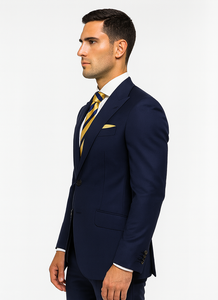 Statement Suits - Wool Suits - Peak Lapel Suits - Ticket Pocket - Modern Fit - Blue Suit