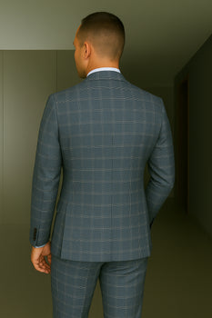 Wool Suit - Italian Made Business Suit by Statement Men's 3 Piece 100% Wool Modern Fit Suit - Coordinating Solid Color Vest