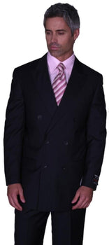 Mens Steve Harvey Brand Suit Double Breasted in Color Black Modern Fit