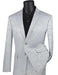 Mens Paisley Pattern Suit in Silver – Slim Fit Formal 2-Piece Set