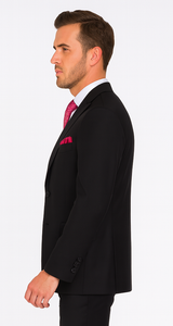 Steve Harvey Suits Clothing line - Steve Harvey Suits Men's Black 3 Piece Peak Lapel Suit