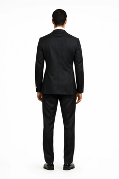 Steve Harvey Suits Clothing line - Steve Harvey Suits Mens Black Suit - Designer Brand Suit No Pleated Pants Modern Fit
