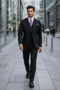 Steve Harvey Suits Clothing line - Steve Harvey Suits Mens Black Suit - Designer Brand Suit No Pleated Pants Modern Fit