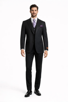 Steve Harvey Suits Clothing line - Steve Harvey Suits Mens Black Suit - Designer Brand Suit No Pleated Pants Modern Fit