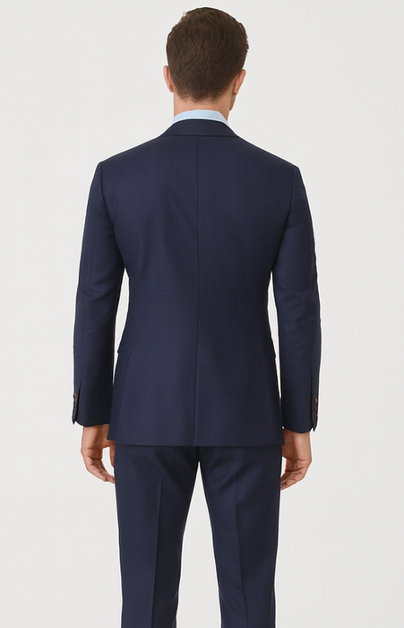 Steve Harvey Suits Clothing line - Steve Harvey Suits Mens Peak Lapel Modern Fit - No Pleated Pants Designer Brand Navy 3 Piece Vested Chest Pocket Suit