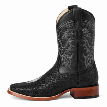 Men’s Square Toe Stingray Boots – Luxury Exotic Leather Footwear - By Los Altos Boot