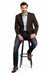 Men’s Brown 2 Button Dress Casual Blazer with Notch Lapel, Fashion Sport Coat