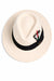 Gangster 100% Australian Wool Crushable Mens Fedora Hat - Removable Feather Gangster White/Black Mens Fedora Hat