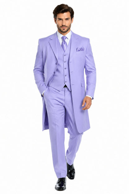 Mens Lavender Zoot Suit Long Jacket 3 Piece