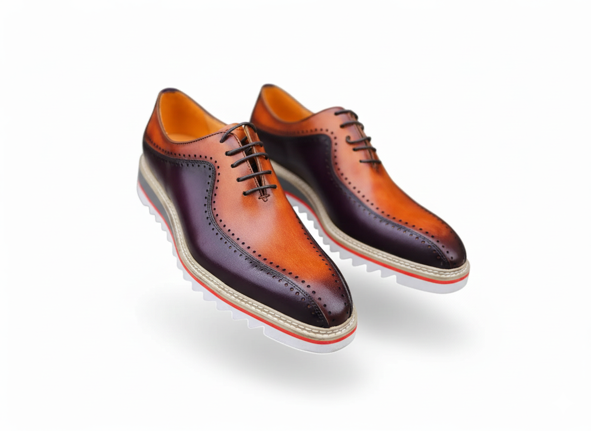 Carrucci Stylish Two-Tone Brogue Oxford