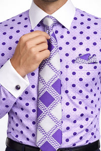 Polka Dot Dress Shirt - Purple