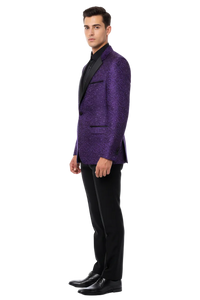 Purple Buttons Closure  Floral Sportcoat