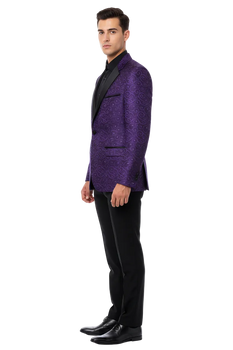 Purple Buttons Closure  Floral Sportcoat