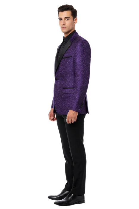 Purple Buttons Closure  Floral Sportcoat