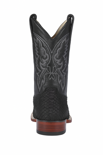 Suede Black Python Cowboy Boots