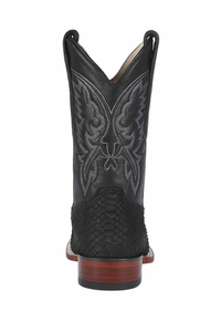 Suede Black Python Cowboy Boots