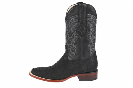 Suede Black Python Cowboy Boots