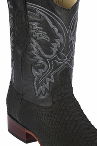 Suede Black Python Cowboy Boots