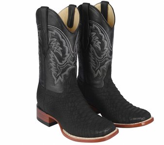 Suede Black Python Cowboy Boots