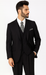 Suit - 1920s Old School Suit - Ticket Pocket Peak Lapel Black Suit