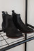 Los Altos Men's Genuine Python Skin Square Toe Ankle Boots - Black