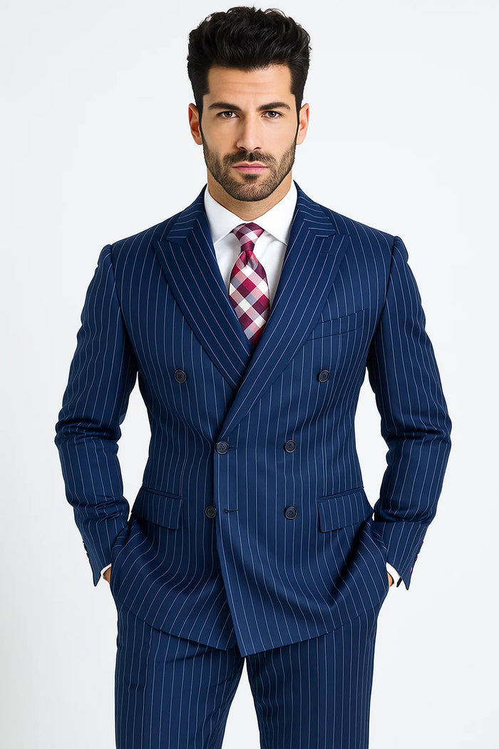 Cheap Plus Size Mens Blue Suit For Big Men Online - Big and Tall Sizes - Image 5