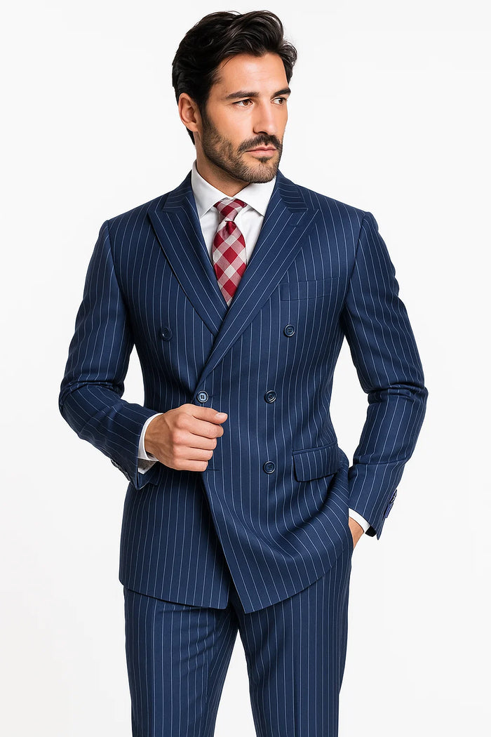 Cheap Plus Size Mens Blue Suit For Big Men Online - Big and Tall Sizes - Image 7