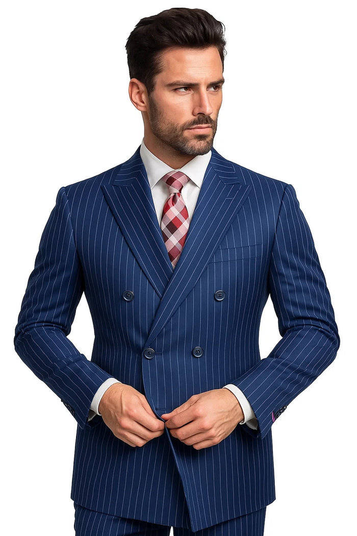 Cheap Plus Size Mens Blue Suit For Big Men Online - Big and Tall Sizes - Image 9