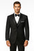 (36R, 46L) Regular Fit Black 2 Piece Tuxedo With Satin Lapel