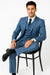 Sharkskin Textured 3-Piece Steel Blue - Dusty Blue Suit