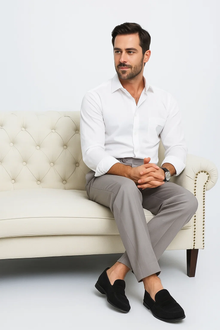 Long Rise Big Leg Slacks Dress Pants Beige Wide Leg Pleated Baggy Dress Trousers Unhemmed Unfinished Bottom