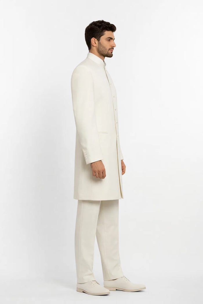 Mandarin Collar Tuxedo - Mandarin Tuxedo - No Collar Suit - Cream Suit