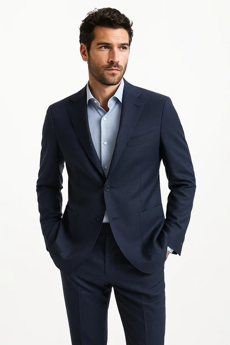 "Elegant Navy Blue Suit for Prom and Weddings: Sophisticated Style for Unforgettable Occasions"