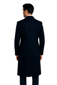 DBCoat Men's Wool Long Designer Men's Wool Men's Peacoat Sale Double Breasted Overcoat Style Full Length Charcoal