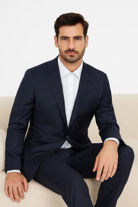 "Elegant Navy Blue Suit for Prom and Weddings: Sophisticated Style for Unforgettable Occasions"
