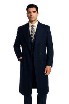 DBCoat Men's Wool Long Designer Men's Wool Men's Peacoat Sale Double Breasted Overcoat Style Full Length Charcoal - Image 4