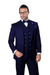 Peak Lapel Double Breasted Vest Classic Fit 3 Piece Wide Leg, Pure Suit & Vest  Saphire - Indigo -   Cobalt Blue