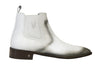Men's Faded White Vestigium Boots Genuine Ostrich Chelsea Boots