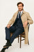 Mens Beige Trench Coat – Classic Long Overcoat with Button Front - Raincoat in Khaki Color