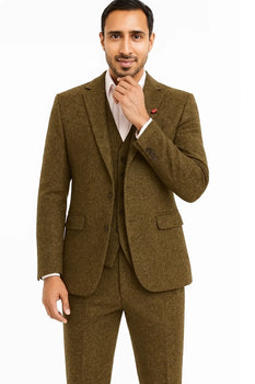 Tweed 3 Piece Suit - Tweed Wedding Suit Old Fashioned School Style Suit 1800's Vintage Suits Rust