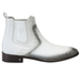 Men's Faded White Vestigium Boots Genuine Ostrich Chelsea Boots