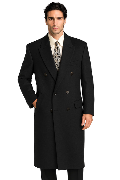 DBCoat Men's Wool Long Designer Men's Wool Men's Peacoat Sale Double Breasted Overcoat Style Full Length Charcoal - Image 2
