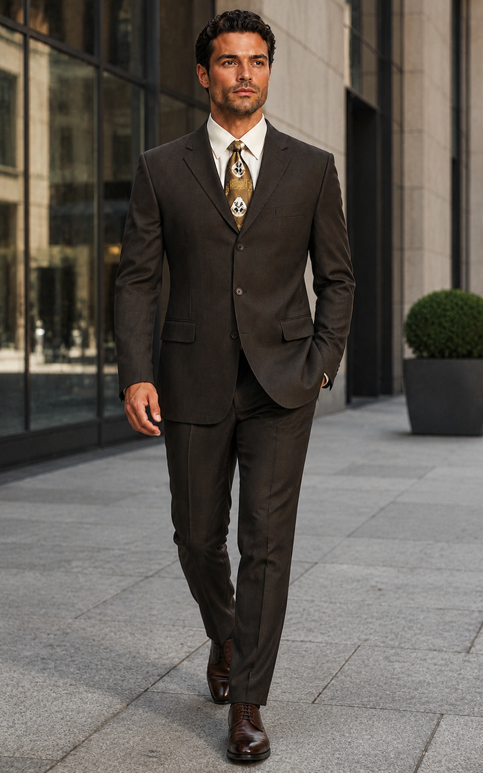 Suits For Big Man BIG & TALL CHARCOAL Discounted Sale Up To Size 82 SUIT HAND MADE - Color: Dark Grey Suit