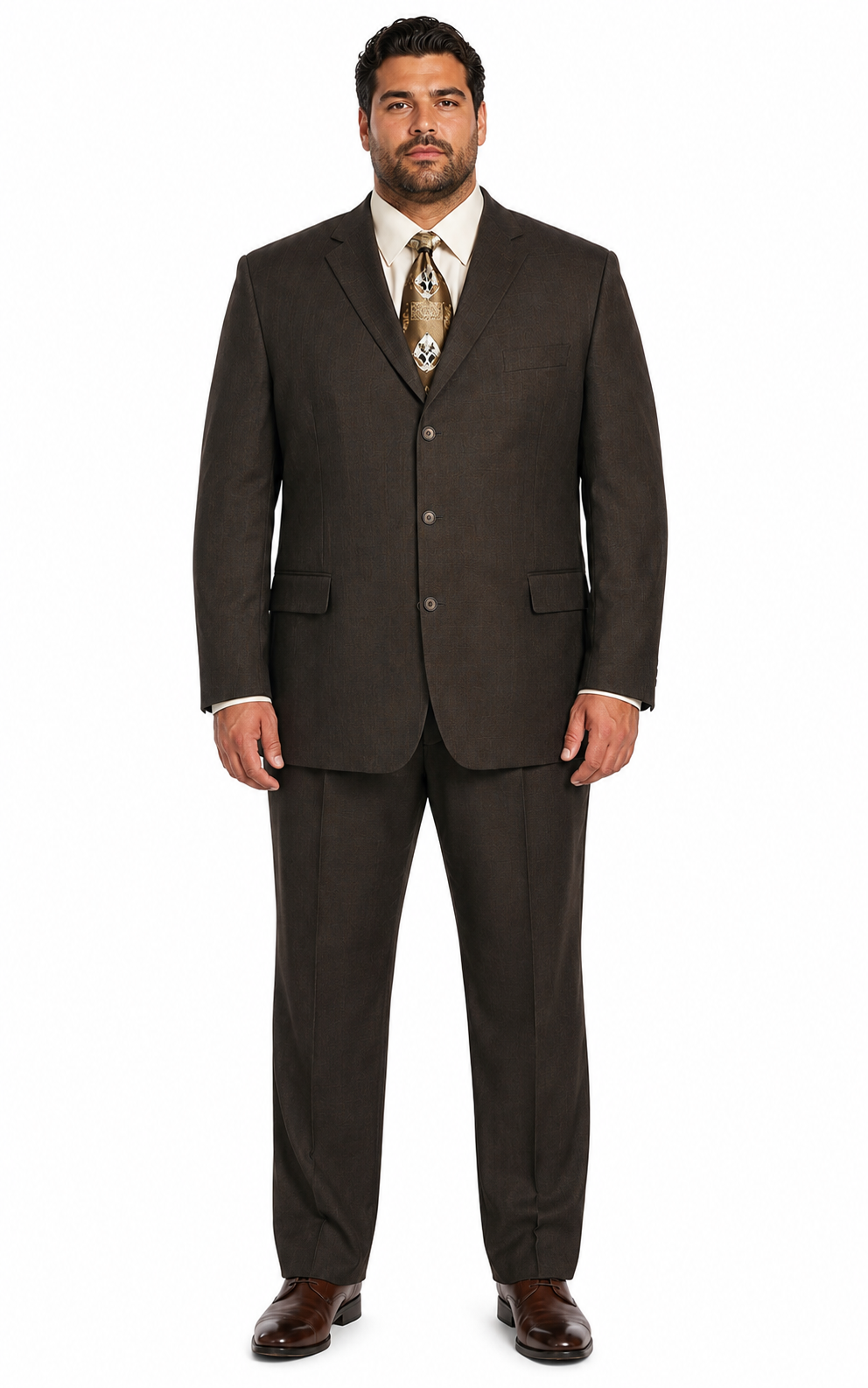 Suits For Big Man BIG & TALL CHARCOAL Discounted Sale Up To Size 82 SUIT HAND MADE - Color: Dark Grey Suit